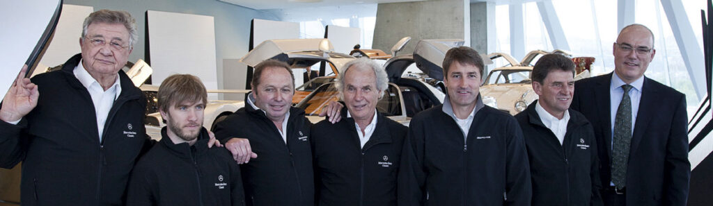 Mercedes-Benz Museum: 2010, Ausstellung "Supersportwagen": Herrmann, Heidfeld, Mass, Glemser, Schneider, Asch, Bock