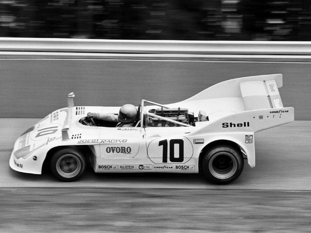 Jürgen Barth: A great time for Jürgen Barth in the Joest team: here fifth overall at the 1000 km Nürburgring 1975 in a Porsche 908/3