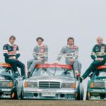 Mercedes 190 Evo Teamvorstellung: Präsentation der Teams für 1993: Bernd Schneider, Zweiter von links