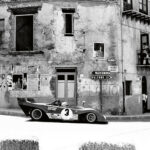 Targa Florio 1973 - Rennsieger Arturo Merzario im Ferrari 312PB in der Ortschaft Collesano